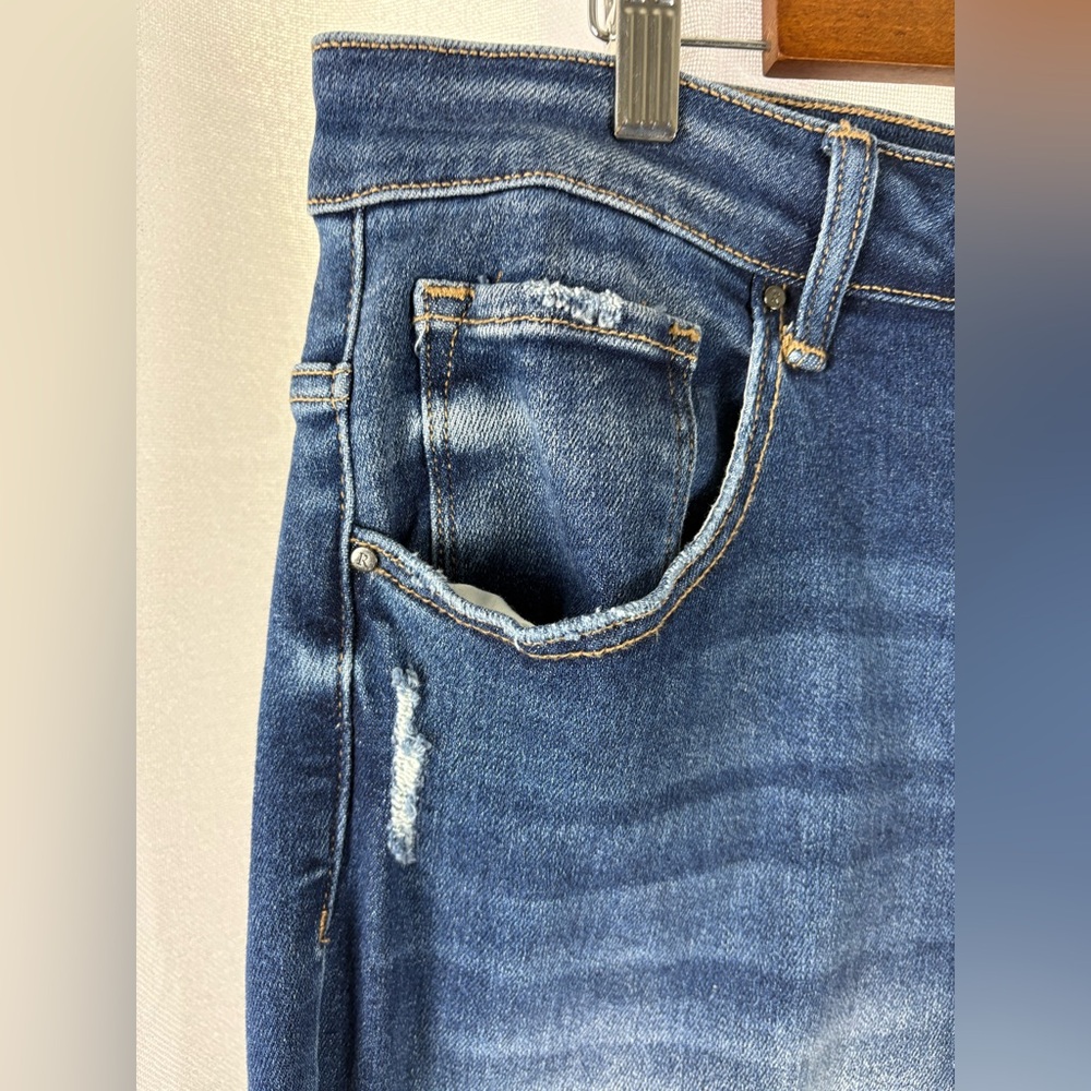 Risen plus size High Rise Raw Hem‎ High Rise Distressed Jeans NWT RDP5479X 608 - Picture 3 of 11